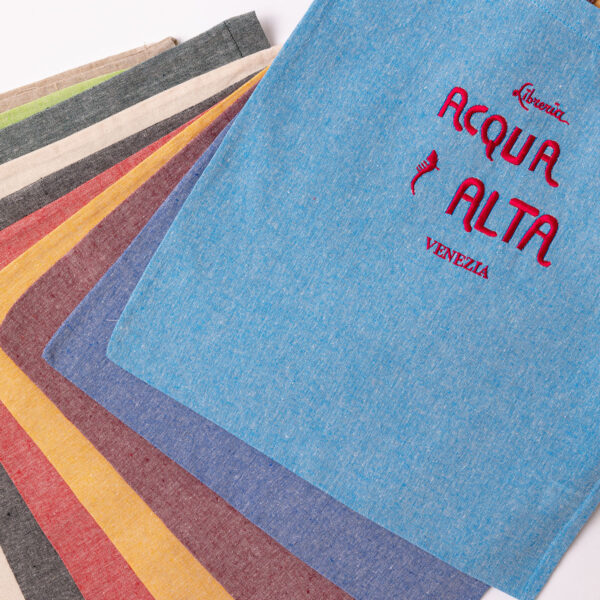 Shopper in cotone con ricamo - gruppo 1 - Libreria Acqua Alta Venezia